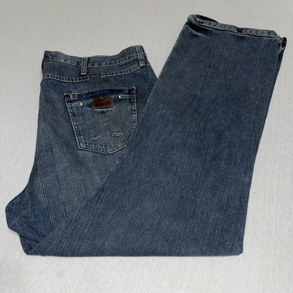 Wrangler Men’s Jeans 42x34 Boot Cut Original Blue Cowboy Western WRT20TW
